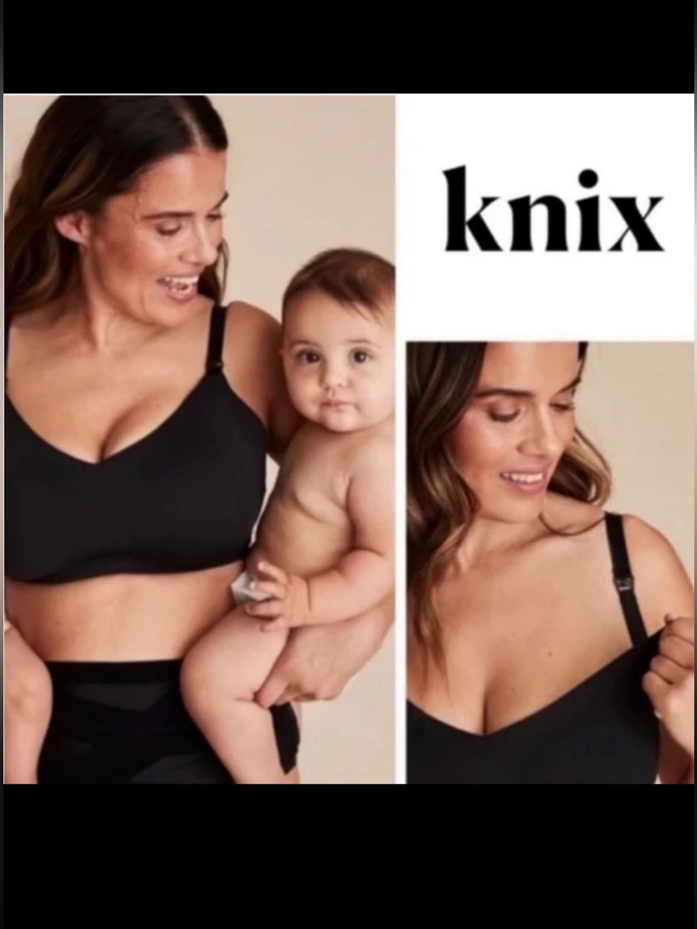 NWT Knix Black Nursing Bra